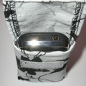 Telefontok - fekete virágos 6 x 12 cm