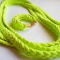 AKCIÓ - Neon lánc - citrom-lime színben - nyaklánc tavaszra és nyárra, Neon lime színű jersey anyagból készült fonot...