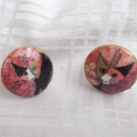 Macskás gyűrű, Ékszer, óra, Gyűrű, Decoupage, szalvétatechnika, Rosina Wachtmeister kedves macskafiguráját hordhatod kezeden e gyűrű alakjában, mely fa alapra készü..., Meska