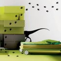 Somfordáló dinoszaurusz falmatrica, Dekoráció, Otthon, lakberendezés, Férfiaknak, Falmatrica, Fotó, grafika, rajz, illusztráció, Ez a dinoszaurusz jól elsomfordált (mondjuk egy szekrény háta mögé), de lábnyomait hátrahagyta, így ..., Meska