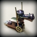 Steampunk-lokomotív pendrive, Férfiaknak, Mindenmás, Furcsaságok, Ötvös, ,, Annak idején Stephenson kapta ezt a pendrive-ot a feleségétől karácsonyra, ez ihlette a gőzmozdon..., Meska