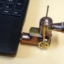 Steampunk-lokomotív pendrive, Férfiaknak, Mindenmás, Furcsaságok, Ötvös, ,, Annak idején Stephenson kapta ezt a pendrive-ot a feleségétől karácsonyra, ez ihlette a gőzmozdon..., Meska
