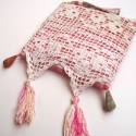 \\\'hopi-lace\\\' erszény , Táska, Neszesszer, Csipkekészítés, Varrás, Eklektikus, kézi applikációkkal készült neszesszer: kézi csipke /kockás vászon/ vászonvól varrt \'cs..., Meska