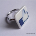 Facebook like gyűrű, Ékszer, óra, Gyűrű, Fülbevaló, Medál, Ékszerkészítés,  A jól ismert facebook like jel ha tetszik kérek egy like-ot tőled a facebook-ra ( az oldalt találha..., Meska