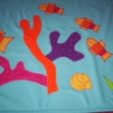 Halacskás falvédő- rendelhető!, Baba-mama-gyerek, Dekoráció, Gyerekszoba, Falvédő, takaró, Patchwork, foltvarrás, Ez a falvédő már gazdára talált, rendelésre Neked is szívesen elkészítem! Türkiz pamutvászonra - app..., Meska