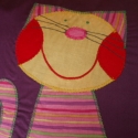 Lila csíkos lovacskás párna , Baba-mama-gyerek, Játék, Dekoráció, Gyerekszoba, Patchwork, foltvarrás, Lila pamutvászonra applikáltam Őcsíkosságát. Mérete: 38 X 38 cm. Külön belső párna szolgál töltetül,..., Meska