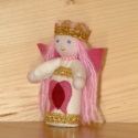 Tündér-királylány, Játék, Baba, babaház, Játékfigura, Készségfejlesztő játék, Baba-és bábkészítés, Varrás, A királylány arca rugalmas pamut anyagból készül, ruháját gyapjúfilcből varrom, sok-sok apró öltésse..., Meska