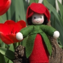 Tulipán Tinka - tavaszi virágtündér, Mindenmás, Dekoráció, Kulcstartó, Baba-és bábkészítés, Varrás, A tavaszi asztal díszeként, ajtódíszként, de a lakás bármely pontján jókedvet varázsol maga köré ez ..., Meska