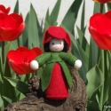Tulipán Tinka - tavaszi virágtündér, Mindenmás, Dekoráció, Kulcstartó, Baba-és bábkészítés, Varrás, A tavaszi asztal díszeként, ajtódíszként, de a lakás bármely pontján jókedvet varázsol maga köré ez ..., Meska