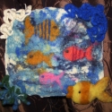 Halacskák, Otthon, lakberendezés, Dekoráció, Gyerekszoba, Lakástextil, Nemezelés, 23 x 22 cm-es nemez falikép, vagy "Én szobám jelölő"
, Meska