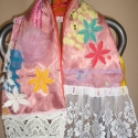 Gipsy & Vintage sál, Ruha, divat, cipő, Kendő, sál, sapka, kesztyű, Sál, Varrás, Selyemfestés, 120 cm hosszú,24 cm széles egyedi készítésű női sál
18.század és a mai stílusok ötvözésével készült
..., Meska