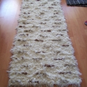 Falvédő,Natúr szőrös szőnyeg,  barna-bézs mintával70x200, 70cmx200cm. Kézzel készített egyedi falvédő. A kép...