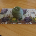 Üveg gyertyaalátét, Otthon, lakberendezés, Gyertya, mécses, gyertyatartó, Decoupage, szalvétatechnika, Mérete: 30x15cm
A géppel körbecsiszolt üveglapot decoupage technikával alulról díszítettem. Alsó fel..., Meska
