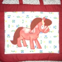 Póniló, Baba-mama-gyerek, Otthon, lakberendezés, Gyerekszoba, Falvédő, takaró, Patchwork, foltvarrás, Varrás, Egyedi tervezésű falikép Mérete: 40x30 cm. Színes vászonanyagok felhasználásával készült. Patchwork ..., Meska