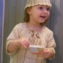 Alkalmi kislány kosztüm/AKCIÓS, Baba-mama-gyerek, Ruha, divat, cipő, Gyerekruha, Kisgyerek (1-4 év), Hímzés, Horgolás, Ezt a bájos kislány kosztümöt saját magam terveztem. Az együttes egy vállpántos ruhából, boleróból é..., Meska