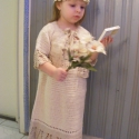 Alkalmi kislány kosztüm/AKCIÓS, Baba-mama-gyerek, Ruha, divat, cipő, Gyerekruha, Kisgyerek (1-4 év), Hímzés, Horgolás, Ezt a bájos kislány kosztümöt saját magam terveztem. Az együttes egy vállpántos ruhából, boleróból é..., Meska