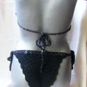 Horgolt bikini feketében, effekt fonallal, Ruha, divat, cipő, Női ruha, Fürdőruha, Bórus időben feketét fotózni, hát elég nehéz feladat. Pedig ez a bikini nagyon szép.  Kérlek használ..., Meska