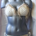 Karibi  bikini/ AKCIÓS, 
Nyersfehér, 100 % tiszta pamutfonalból kézzel ...