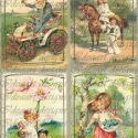 \"Tündéri lánykák\" vintage matrica - decoupage papíron és textilre vasalható formában is kérhető, Otthon, lakberendezés, Dekoráció, Mindenmás, Fotó, grafika, rajz, illusztráció, Vintage stílust képviselő matricák, erős öntapadós réteggel- szinte bármilyen felületre alkalmazható..., Meska