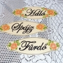 Romantikus ,szép írással készült fa ajtótáblácskák, Otthon, lakberendezés, Képzőművészet , Utcatábla, névtábla, Vegyes technika, Decoupage, szalvétatechnika, Mindenmás, Pirografikával készült romantikus fa ajtótáblácskák, melyekre rózsás szalvétát dekupázsholtam. A fel..., Meska