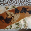 Iker bortartó, Férfiaknak, Otthon, lakberendezés, Tárolóeszköz, Doboz, Decoupage, szalvétatechnika, Festett tárgyak, Natúr dobozt festettem,pácoltam,szalvétával pasztával ,parafával díszítettem.A bortartó 2 db bor tár..., Meska