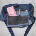 farmerből, Táska, Neszesszer, Válltáska, oldaltáska, Varrás, Patchwork, foltvarrás, Kedvenc városba járós táskáim között ilyen is akad.Ezek adták az ötletet pont elég nagy, és praktiku..., Meska