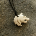 Farkas medál , Ékszer, óra, Nyaklánc, Medál, Csontból készült medál.
Méret: 4x3,5cm, Meska