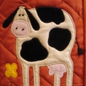 Tehénkés papírzsepitartó , Baba-mama-gyerek, Otthon, lakberendezés, Patchwork, foltvarrás, Pamut anyagból készült papírzsepitartó gyerekszobába, fürdőszobába, vagy a lakás bármely más helyére..., Meska