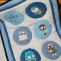 robotos kék - karikás  babatakaró, Baba-mama-gyerek, Gyerekszoba, Falvédő, takaró, , Meska