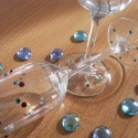 Pezsgős poharak - Lila-türkiz - Csak rendelésre!, Konyhafelszerelés, Bögre, csésze, Egyedi üvegfestett pezsgőspoharak, swarovski kővel (lila-türkiz) díszítve. 

Az ár 1 db-ra vonatkozi..., Meska