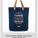 KlassDSign Tote Bags Farmertáska bőr füllel-Creativity takes courage, Táska, Szatyor, Válltáska, oldaltáska, Bőrművesség, Varrás, Creativity takes courage/ Sötét farmertáska világosbarna bőr füllel 

A KlassDSign Tote Bags táskák ..., Meska