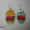 Berry crush fülbevaló, Ékszer, óra, Fülbevaló, Decoupage, szalvétatechnika, Az ízletes fülbevalóhoz illő karperecet is megtalálhatod a repertoáromban és ha mindkettőt megvásáro..., Meska