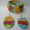 Berry crush fülbevaló, Ékszer, óra, Fülbevaló, Decoupage, szalvétatechnika, Az ízletes fülbevalóhoz illő karperecet is megtalálhatod a repertoáromban és ha mindkettőt megvásáro..., Meska