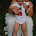 Matyó alulgombolós \"Betyár\", Baba-mama-gyerek, Ruha, divat, cipő, Baba-mama kellék, Gyerekruha, Varrás, Hímzés, 100% rugalmas pamutból saját szabásminta alapján készítettük ezt a kis babaruhát. Lába közt bébipate..., Meska