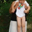 Szűr alulgombolós \"Betyár\", Baba-mama-gyerek, Ruha, divat, cipő, Baba-mama kellék, Gyerekruha, Varrás, Hímzés, 100% rugalmas pamutból saját szabásminta alapján készítettük ezt a kis babaruhát. Lába közt bébipate..., Meska
