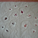 ágytakaró stilizált életfával, Magyar motívumokkal, Otthon, lakberendezés, Dekoráció, Lakástextil, Patchwork, foltvarrás, Varrás, Nevezetes napra készült ajándék franciaágy takaró, mely 18 családtagot jelenít meg jelképesen, külön..., Meska
