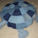 Farmer teknős, Dekoráció, Bútor, Otthon, lakberendezés, Patchwork, foltvarrás, Varrás, Imádom a farmerből készült használati tárgyakat!Ez kiderül a kínálatomból is....Rendkívül masszívak,..., Meska
