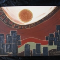 Város, Otthon, lakberendezés, Képzőművészet , Falikép, Festmény, Festészet, Mindenmás, 50x70cm feszített vászonra akrillal festett tájkép.Külön keretezést már nem igényel,vásárlás után az..., Meska
