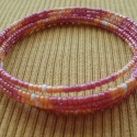 Pink - narancs karkötő, Ékszer, óra, Karkötő, , Meska