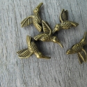 KOLIBRI áttört  charm,medál ,köztes antik bronz 5 db / csomag