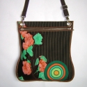 2in1 Oldaltáska / Tarisznya   Barna-Narancs-Zöld, Táska, Válltáska, oldaltáska, Laptoptáska, Újrahasznosított alapanyagból készült termékek, Patchwork, foltvarrás, Ezt a táskát szövetből és vászonból készítettem.A táska mindkét fele hordható,így szinte két táskát ..., Meska