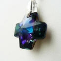 Igéző - swarovski medál kígyólánccal, Ékszer, óra, Nyaklánc, Meseszép, igéző színű (kékes lilás) swarovski medál ezüstözött medállal, kígyóláncon. Tehát az ár ne..., Meska