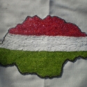Gyönggyel hímzett nagy Magyaroroszág, Dekoráció, Magyar motívumokkal, Otthon, lakberendezés, Kép, Hímzés, Gyöngyfűzés, Beszegett szélű vászon anyagra a saját kezűleg megrajzolt mintát, jelen esetben a nagy Magyarország ..., Meska