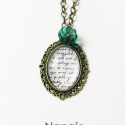 Jane Austen - Büszkeség és balítélet üveglencsés vintage nyaklánc, Ékszer, óra, Nyaklánc, Jane Austen Büszkeség és balítélet című művéből ragadtam ki egy részletet és tettem üveglencse alá. ..., Meska