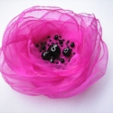 Pink organza bross rendelésre!, Ékszer, óra, Dekoráció, Bross, kitűző, , Meska