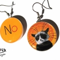 Grumpy Cat meets Chat Noir  -Művészet sorozat, Ékszer, óra, Fülbevaló, A híres internetes mém, a mogorva macska találkozik a művészettel. Chat Noir és Grumpy Cat.


*Hossz..., Meska