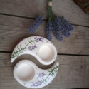 Levendulás jin-jang RENDELHETŐ!!, Otthon, lakberendezés, Esküvő, Dekoráció, Gyertya, mécses, gyertyatartó, Kerámia, Fehér agyagból készült,mázalatti festékkel,kedvenc levendulás mintámat festettem erre a kis mécsesre..., Meska