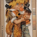Kislány bohóccal - goblein, Dekoráció, Gobelin, , Meska