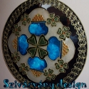 88.  Pénzhozó pénzeszsák mandala-1 , Dekoráció, Képzőművészet , Festmény, Pénz vonzó hatása van ennek a mandalának!
A mandalát 13 swarovski kristály díszíti, ezzel segítve a ..., Meska