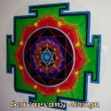 Ganesha Yantra - 50 cm-es, Dekoráció, Képzőművészet , Festmény, Ez a Yantra sikert generál a munkában és az üzletben. Jó
szerencsét és új lehetőségeket hoz a karrie..., Meska